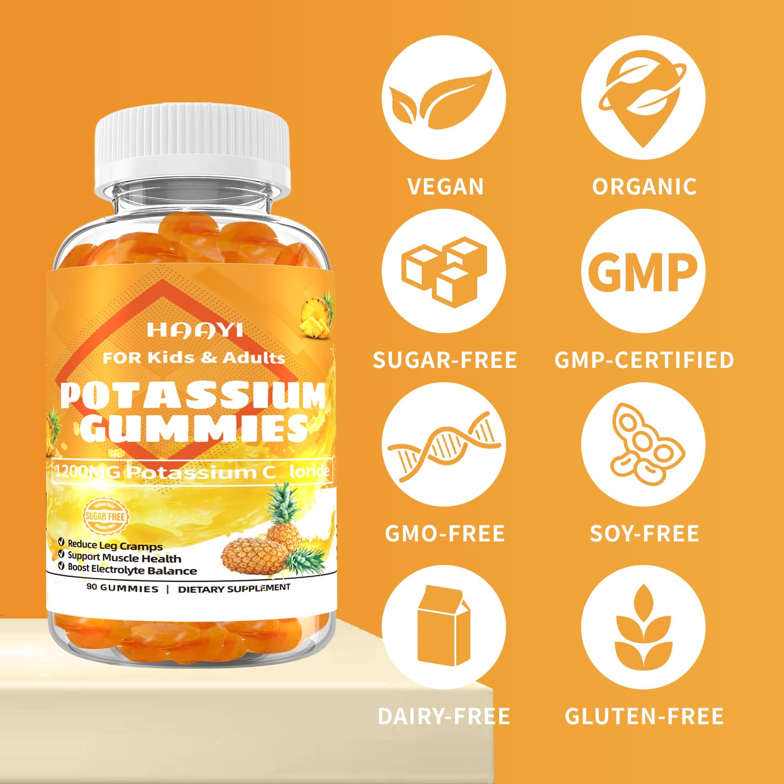 HAAYI GMP vegan seal on packaging signals quality and reliability.