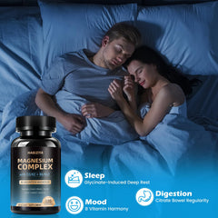 HABIZIYA Magnesium Complex infographic illustrating four bioavailable forms for better absorption.