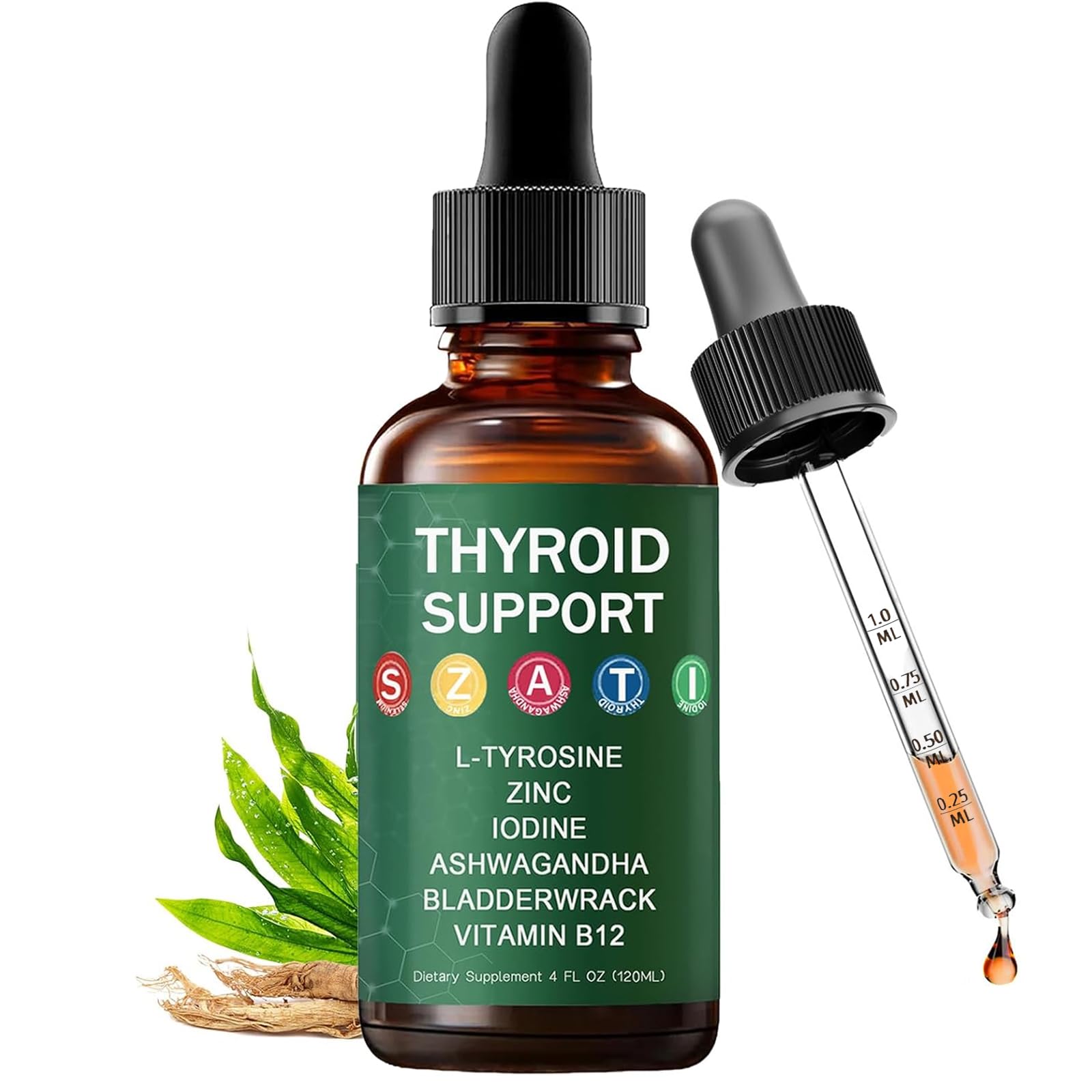 HABOHUSE Kindled Thyroid Support Drops bottle showcasing berry flavor for daily vitality