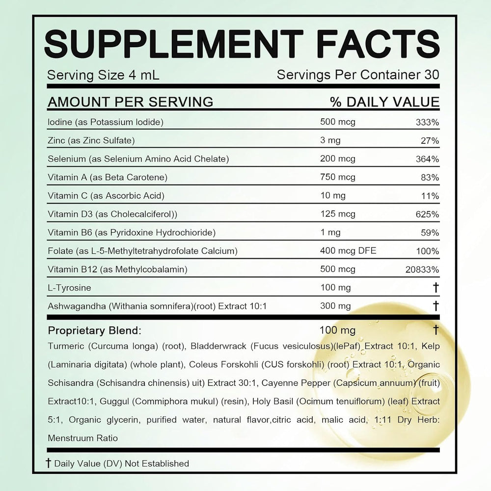 HABOHUSE Kindled Thyroid Support Drops dropper with berry flavor for easy dosing