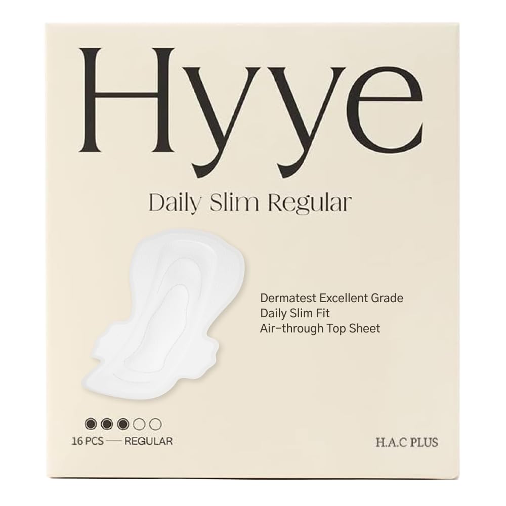 H.A.C PLUS Hyye regular pack front for discreet daily protection.