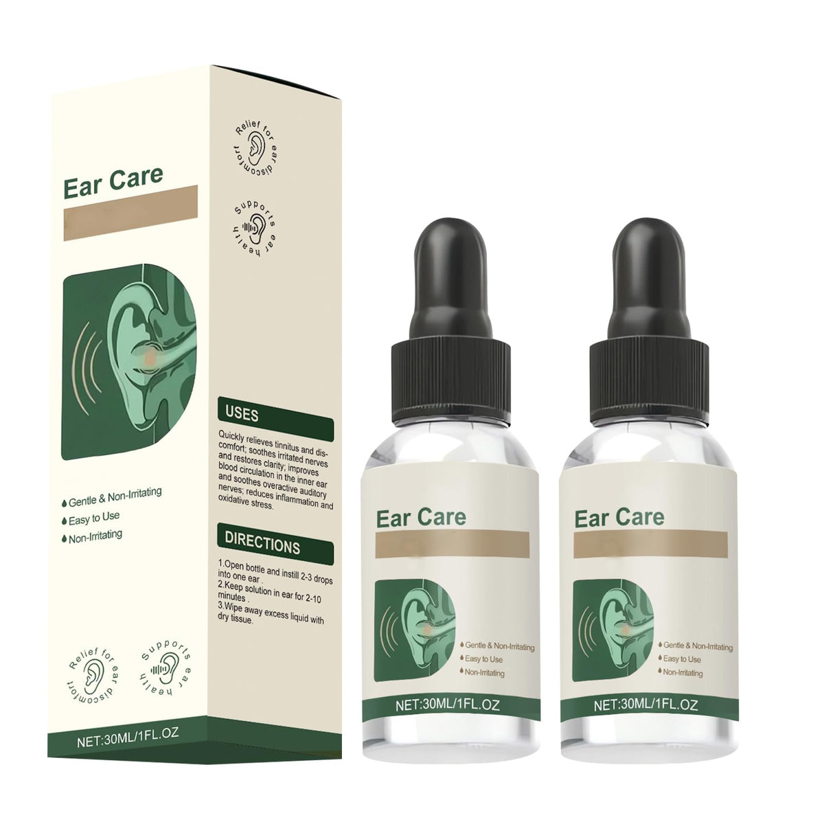Hadaclub Ear Care Drops Gentle Formula bottle for safe daily ear cleansing