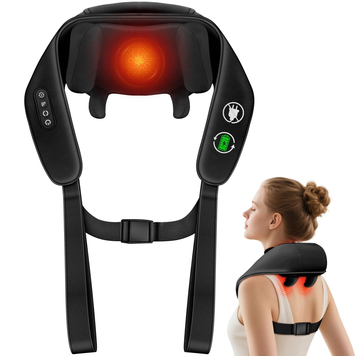 Hadrono Shiatsu Neck & Back Massager with 6D kneading for daily relaxation