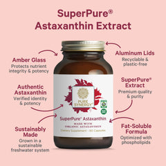 Haematococcus pluvialis algae source powering PURE SYNERGY Astaxanthin for antioxidant support.