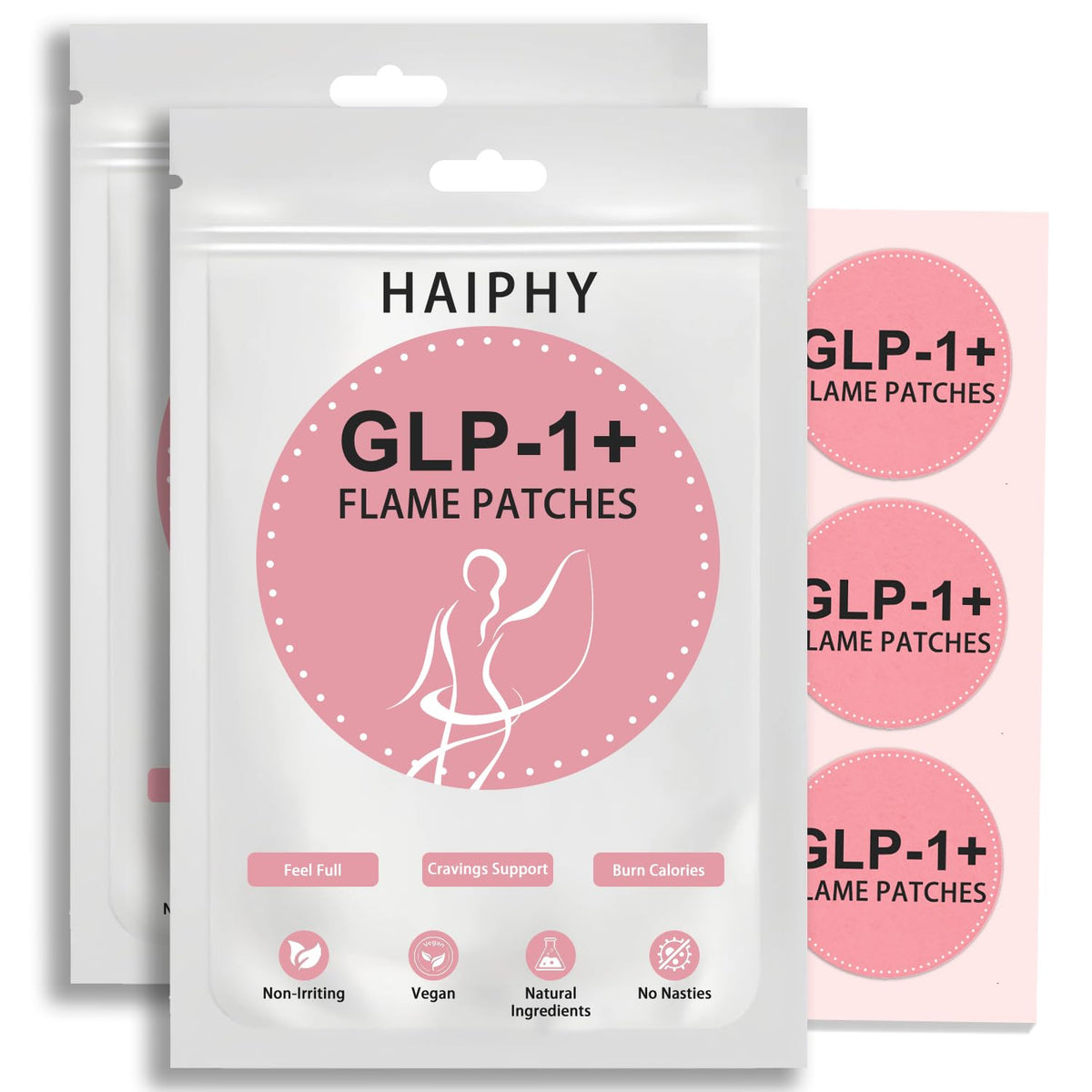 Haiphy GLP-1 patches pack front view for daily wellness.