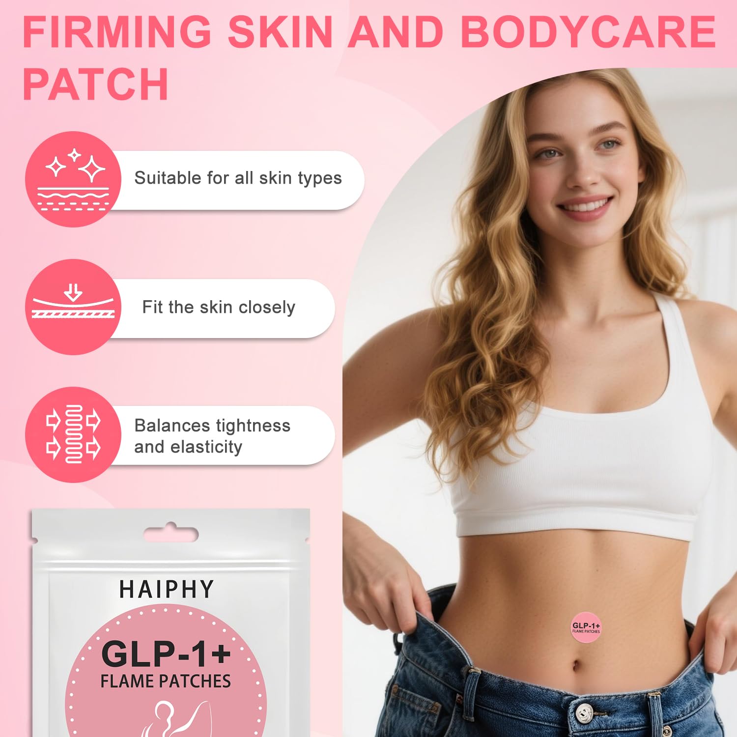 Haiphy GLP-1 Patches on the forearm for comfortable daily wear.