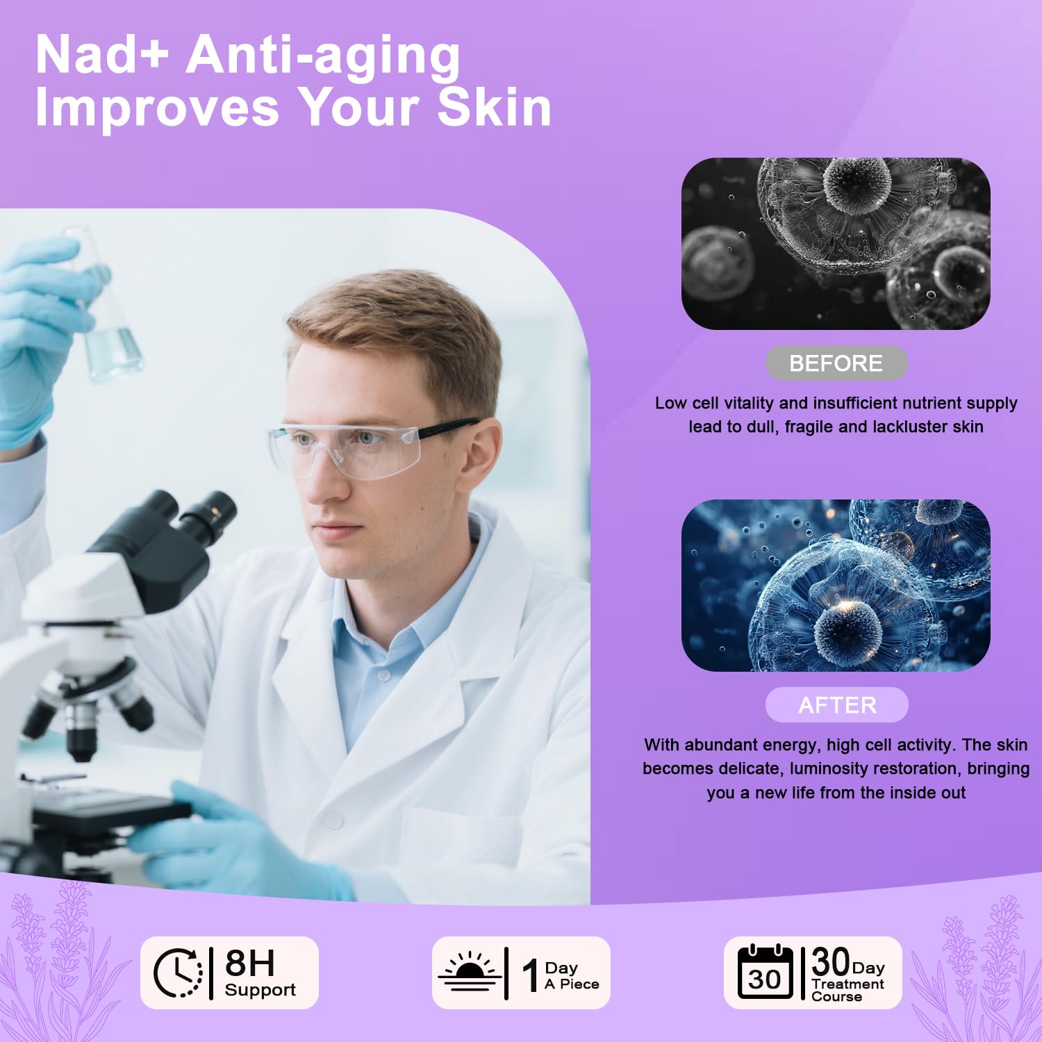 Patch adhesive area shown on clean skin for easy application