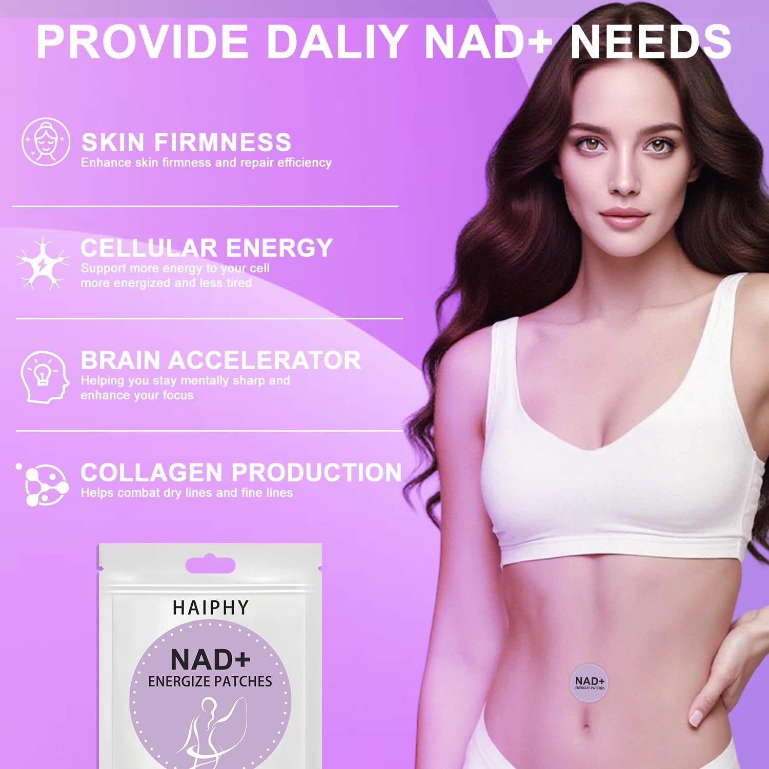 Haiphy NAD+Patches worn on the wrist for convenient on-the-go use