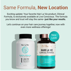 Hair La Vie capsules ready to take with a meal for hair health.