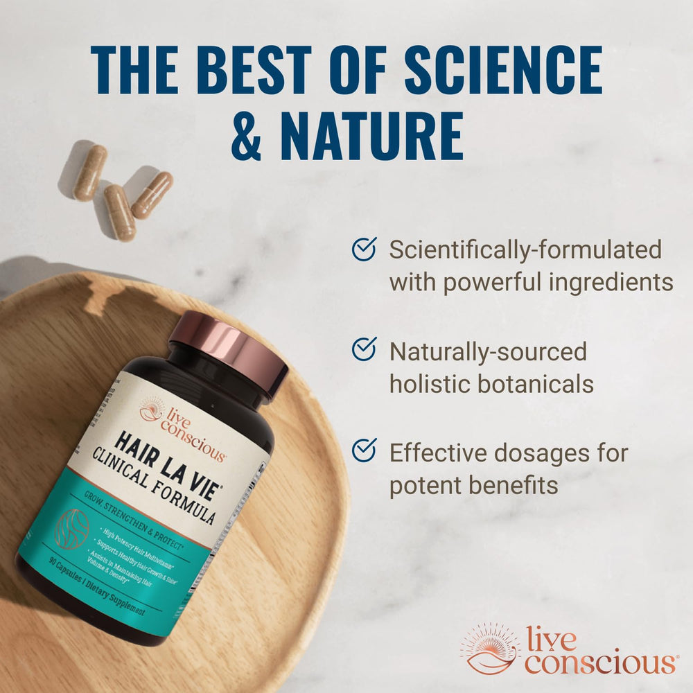 Hair La Vie Live Conscious Clinical Formula 2-pack front view on countertop.