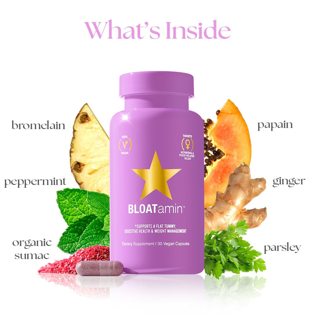 HAIRtamin BLOATamin 30-day supply in a travel-ready pack