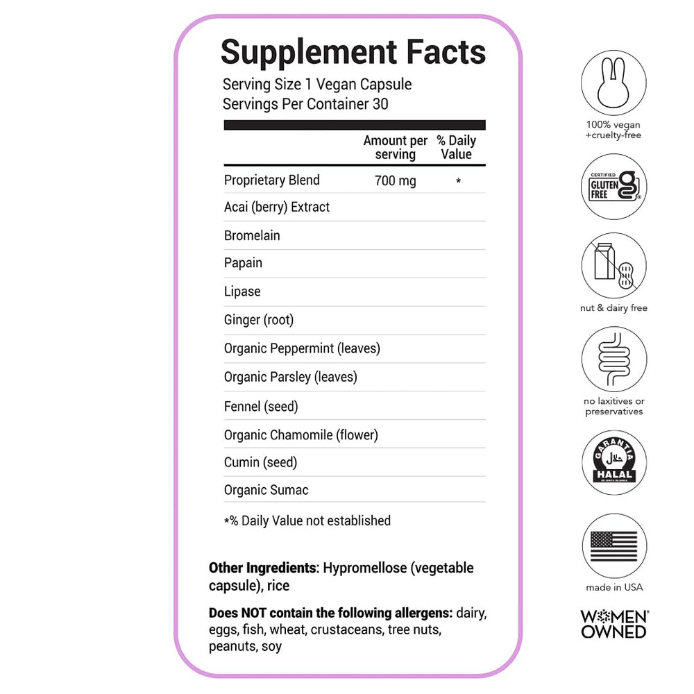 HAIRtamin BLOATamin bottle with water suggests take before meals