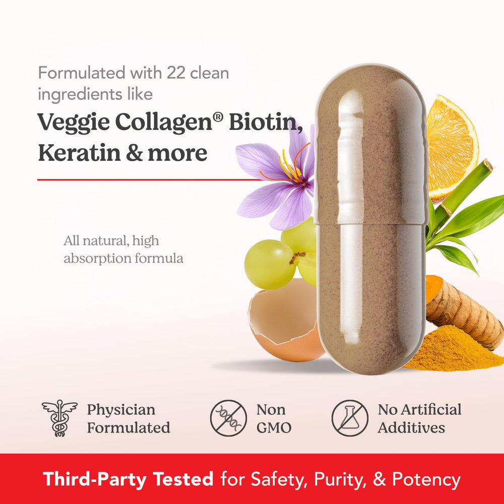 HAIRtamin SKINtamin ingredient list with 22 clean ingredients.