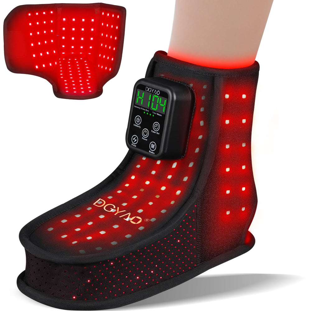 HAIYUE red light wrap on the foot in front view for relaxation and circulation