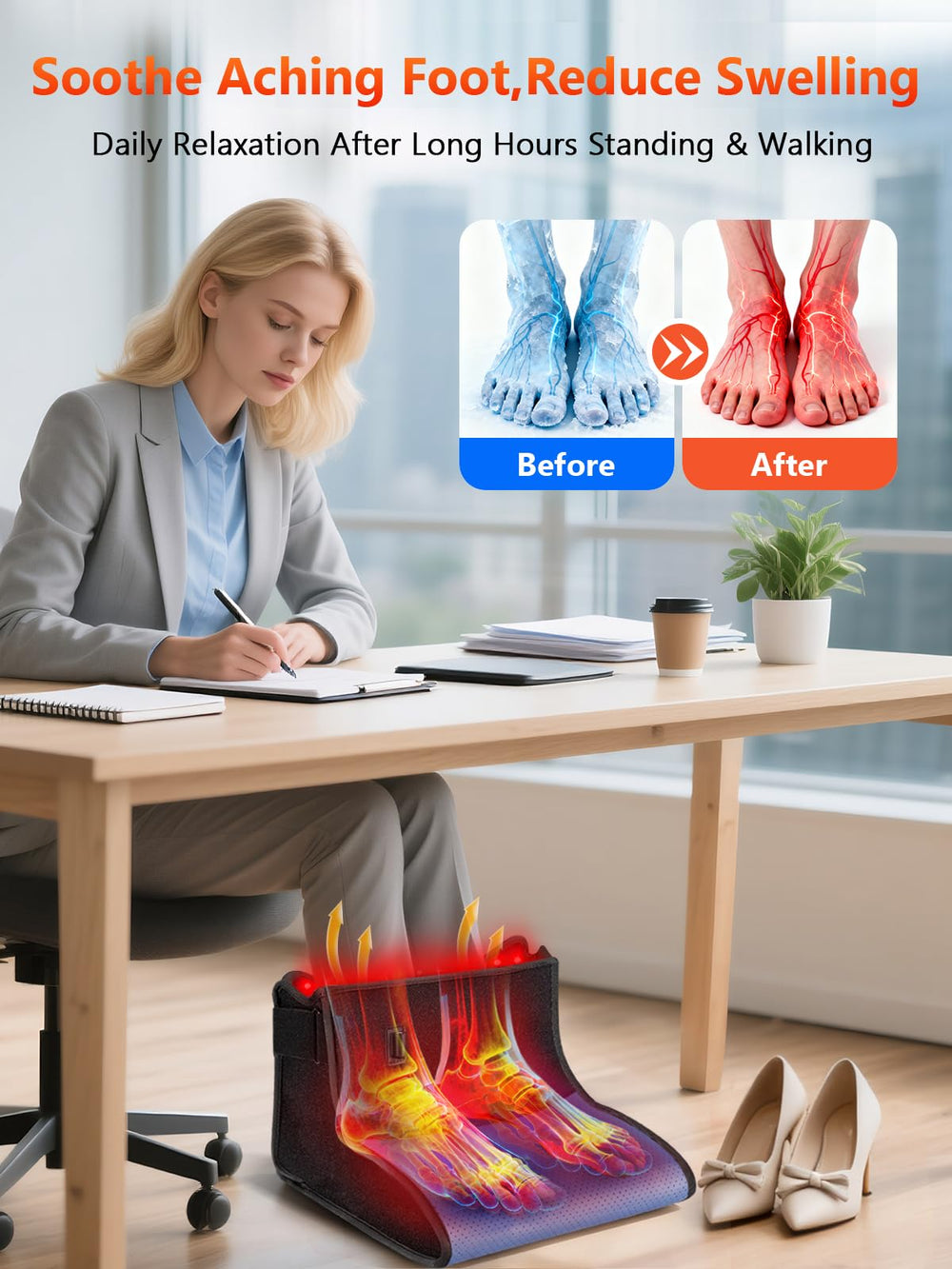 HALIDODO foldable infrared device for convenient foot therapy at home or travel.