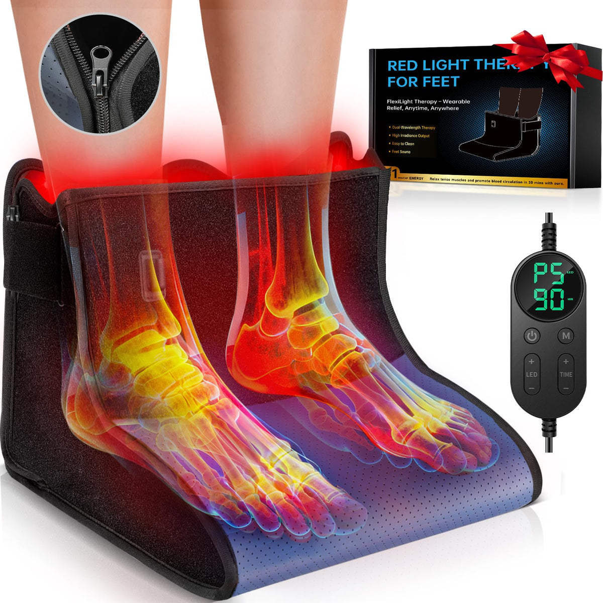 HALIDODO red-light foot panel with dual-wavelength beams for targeted relief.