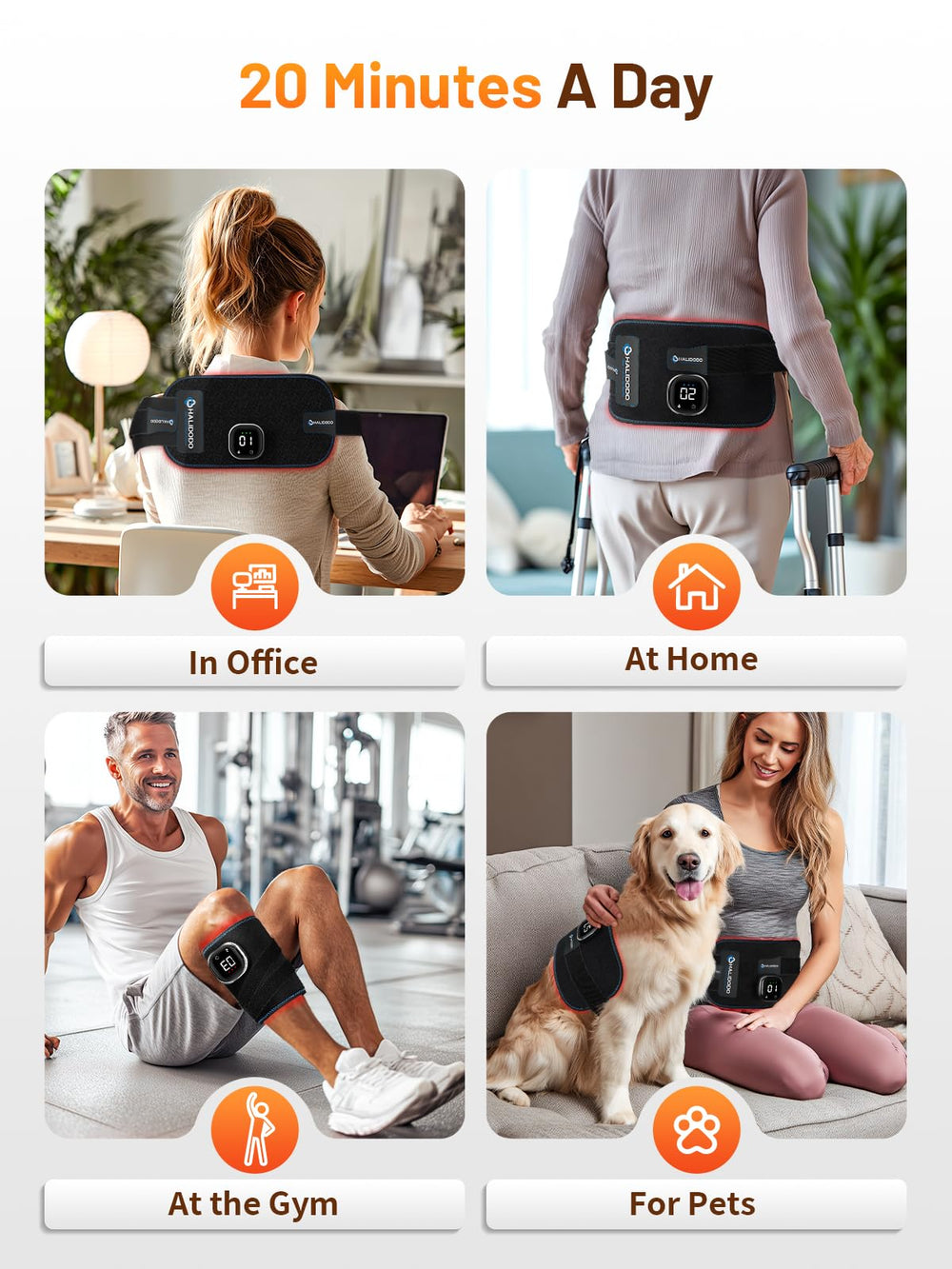 HALIDODO pad around waist provides broad, even warmth