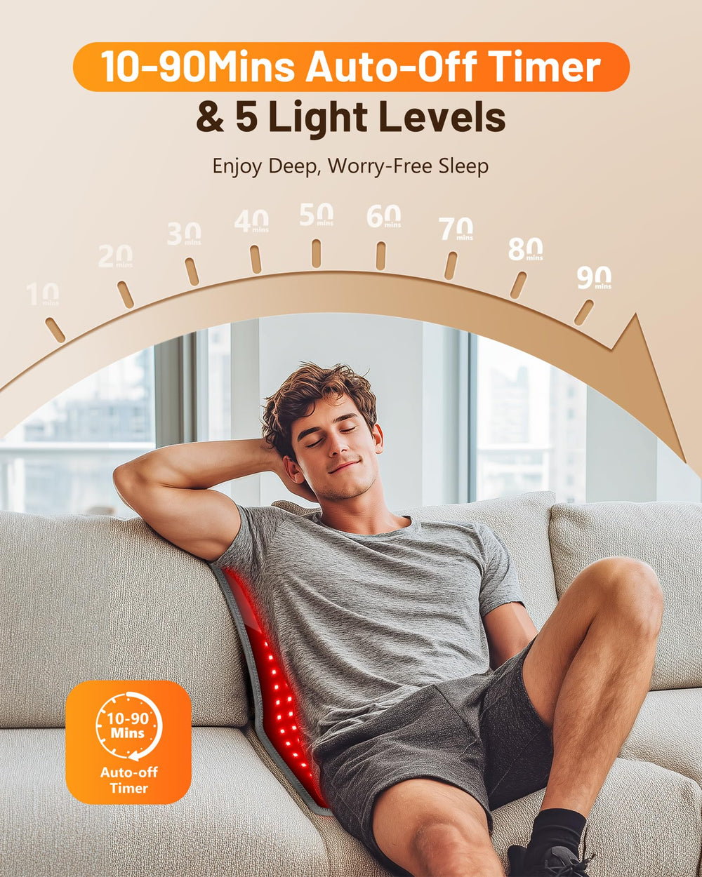 HALIDODO remote control and timer close-up shows adjustable brightness and session control.