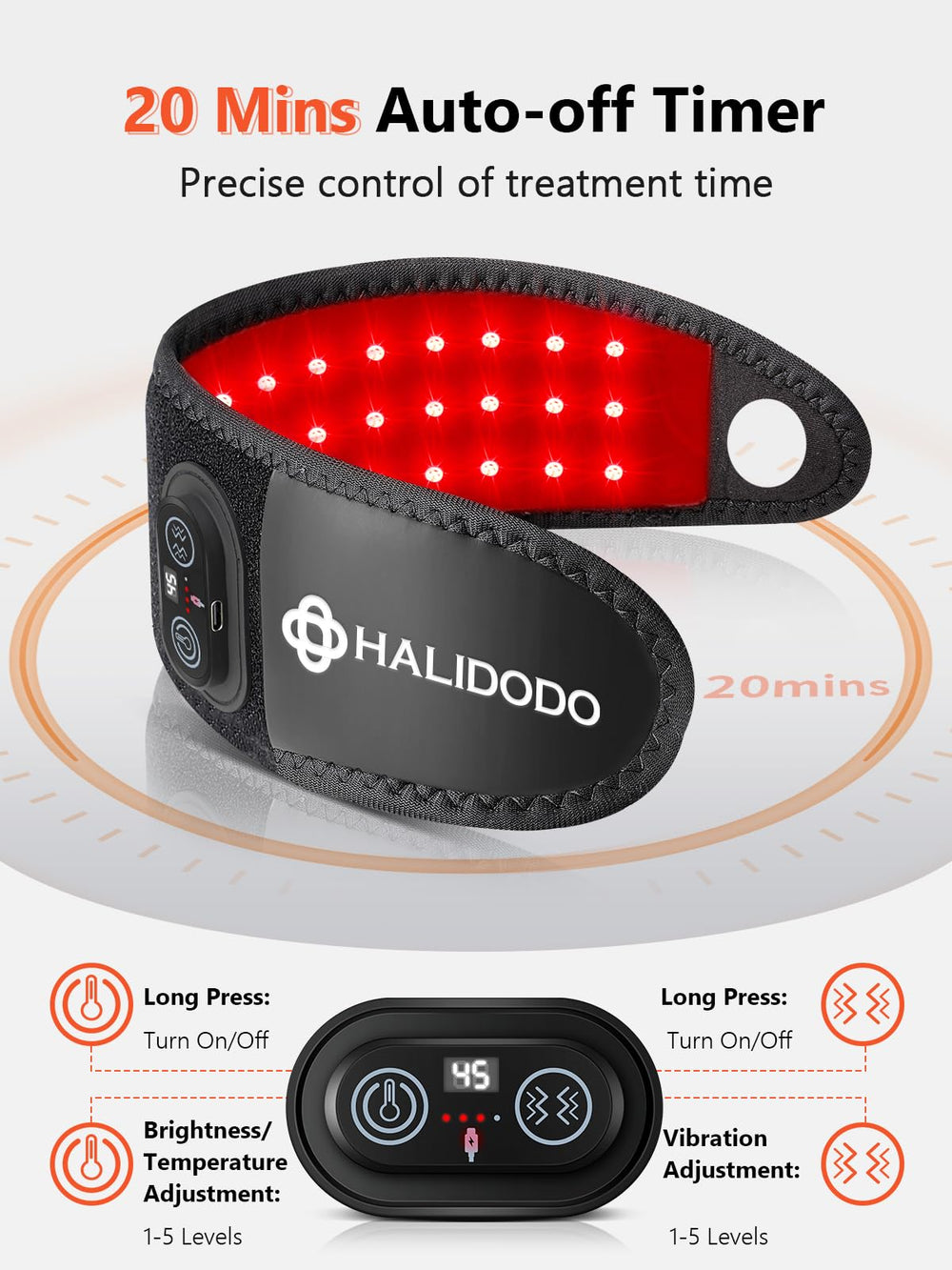 HALIDODO velvet-soft finish on wrist wrap for breathable comfort.