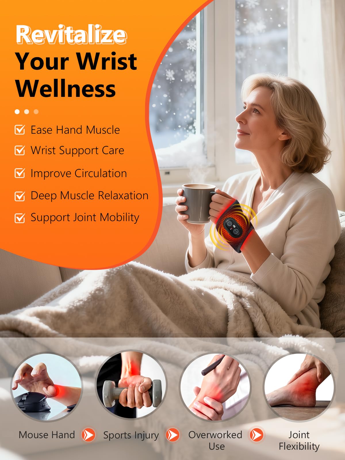 HALIDODO wrist wrap on wrist demonstrates cordless operation for on-the-go use.