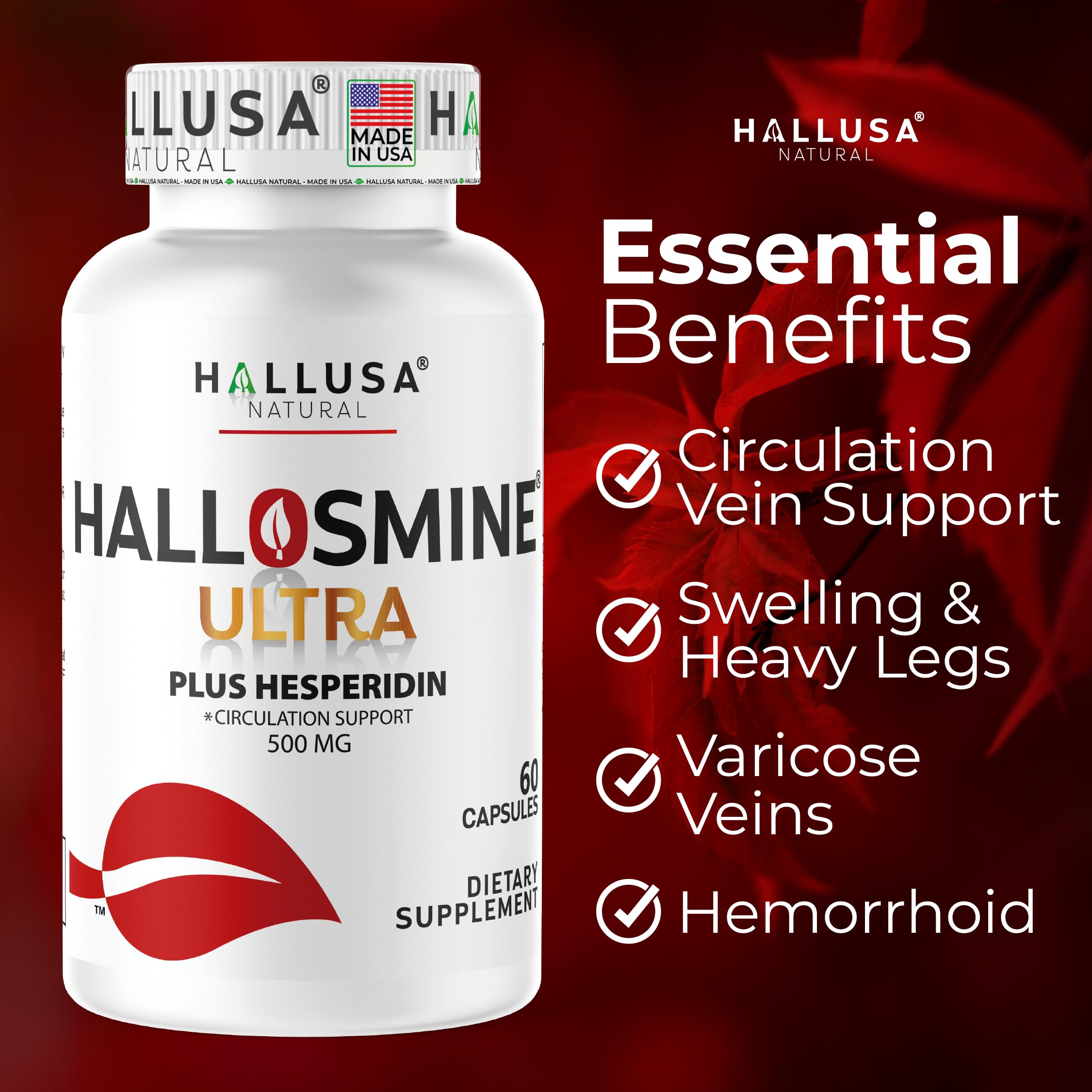 Hallusa Natural Hallosmine packaging top view for quality trust