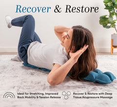 Halo Spine Stretcher demonstrates back-stretch position on a couch