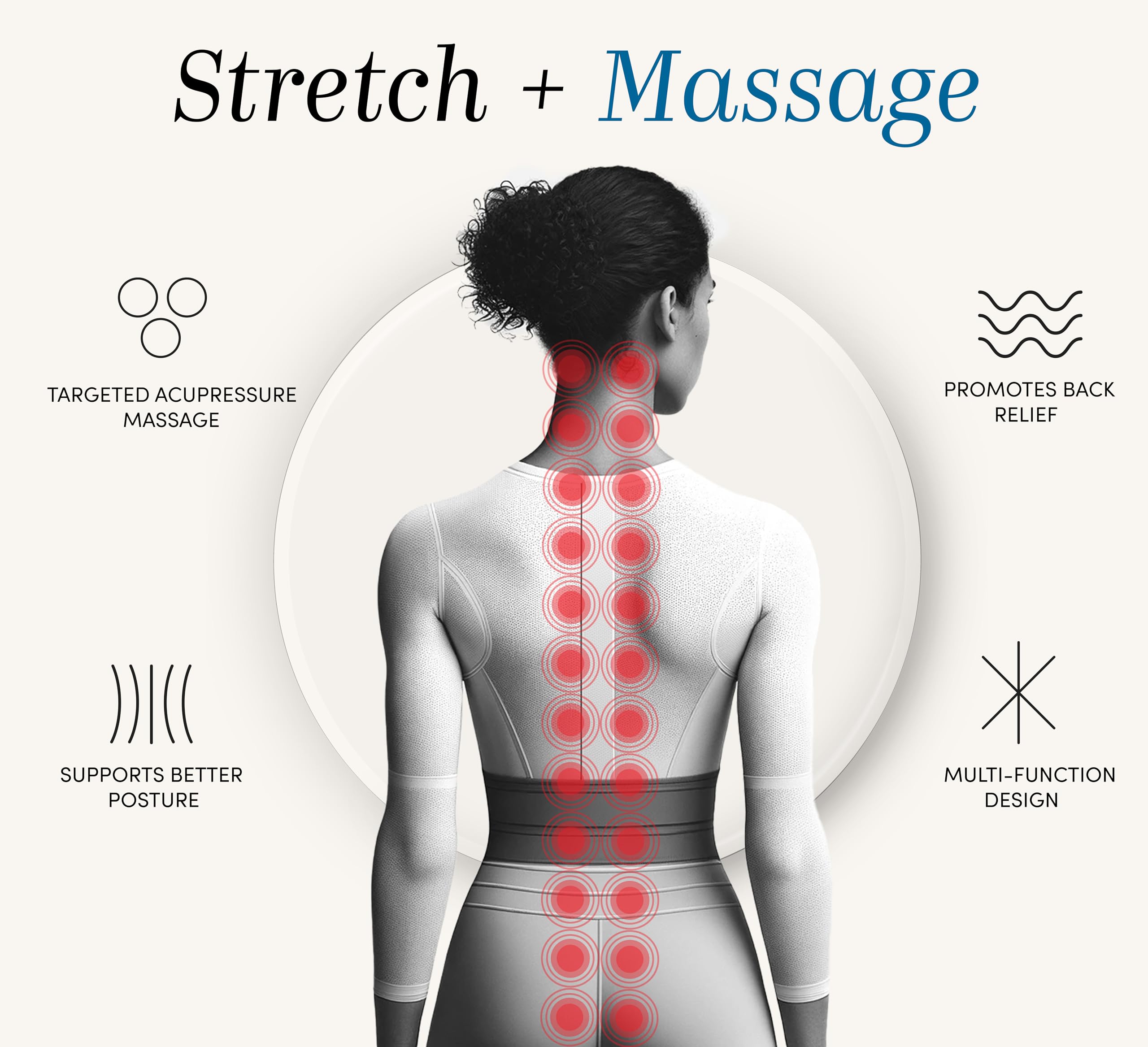 Halo Spine Stretcher close-up shows detailed acupressure nodes