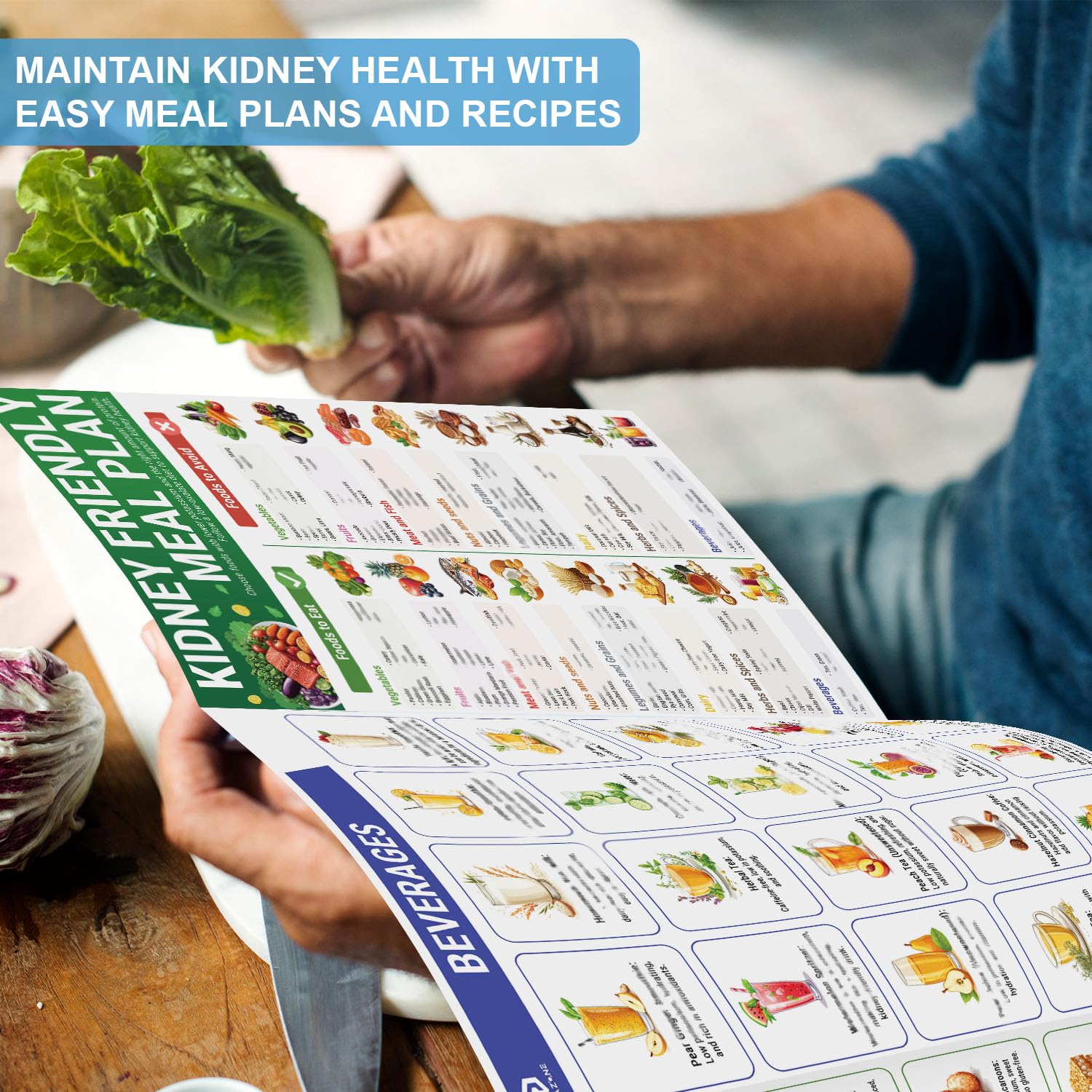 HAMIEW kidney disease awareness illustration emphasizes factors for kidney-friendly eating.