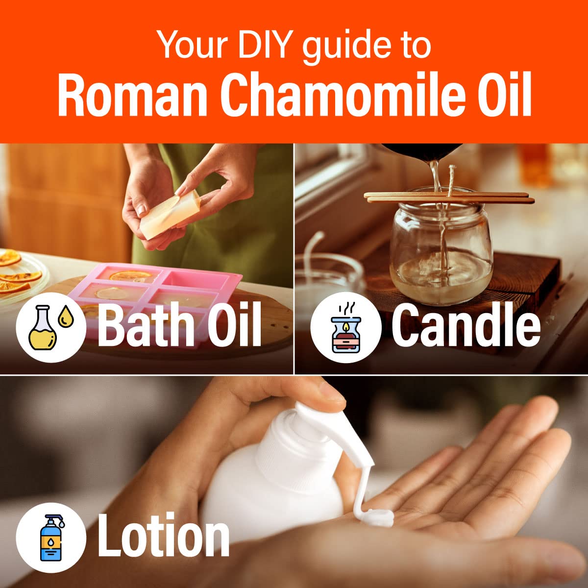 H'ana Roman chamomile oil travel-friendly bottle for on-the-go calm.