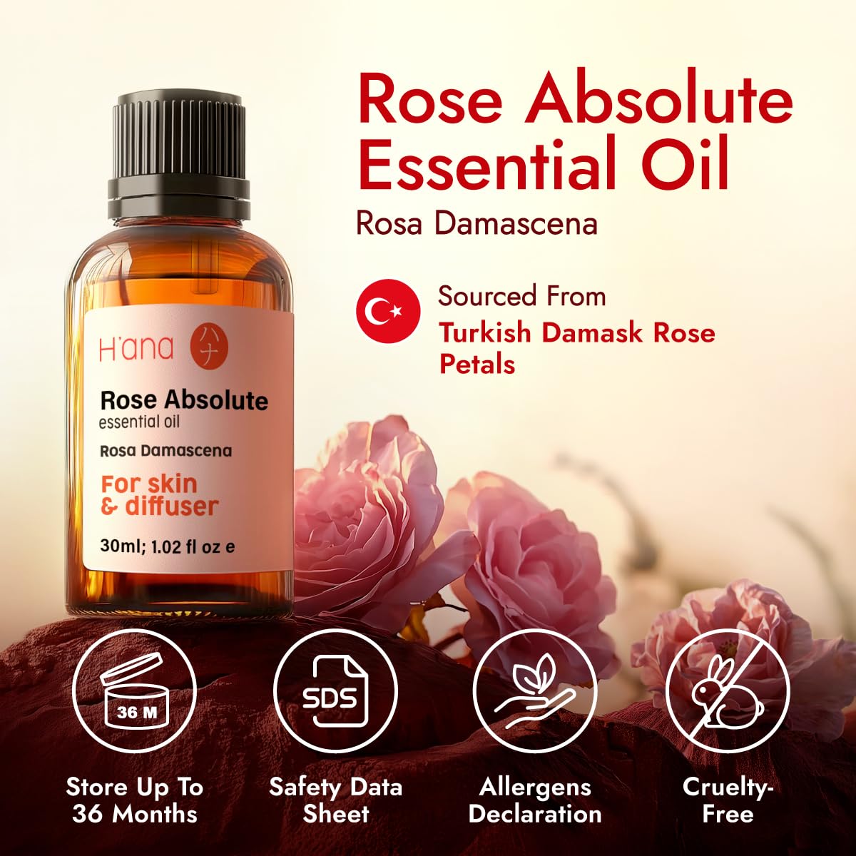 H'ana Turkish rose petals origin highlights ethical beauty.