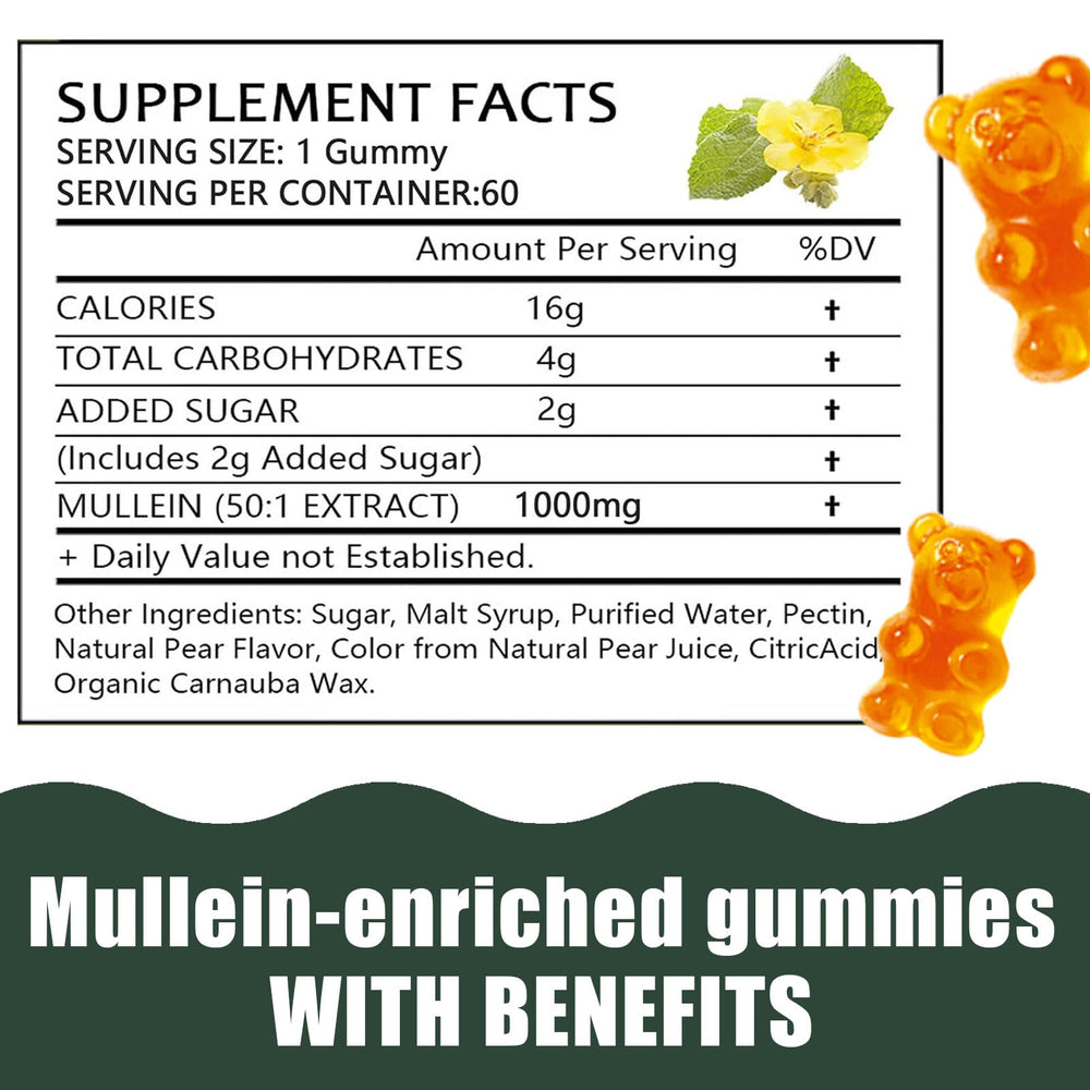 Hanachi Mullein Gummies bottle opened with gummies visible for everyday use.