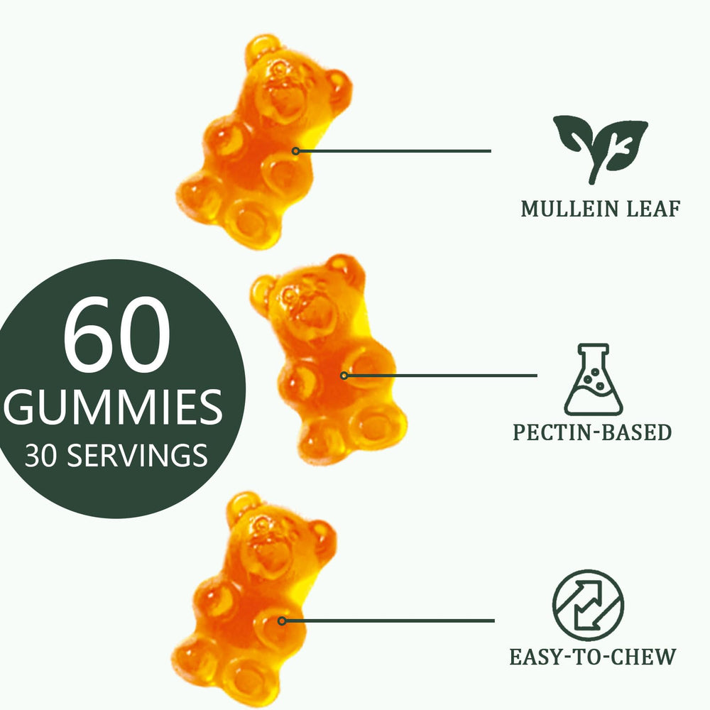 Packaging showing 60 gummies per bag for a 30-day supply.