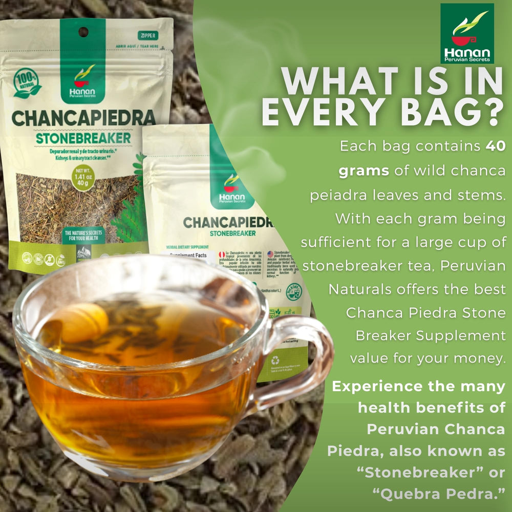 Hanan Chanca Piedra dried leaves from Peru, natural harvest for gentle detox.