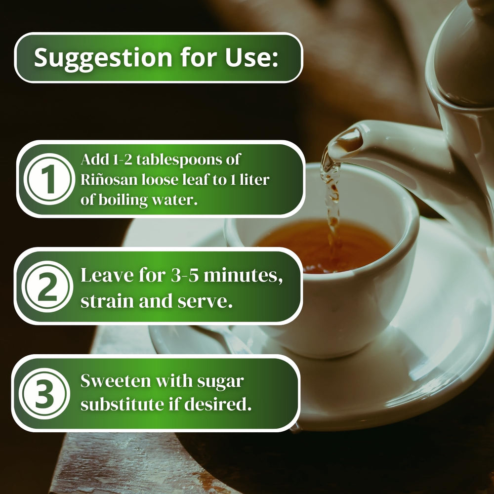 Hanan Riñosan tea bags steeping in cup highlighting natural aroma and color
