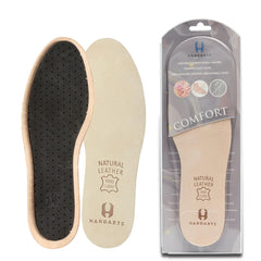 HANDARTE leather sockless insole front view shows a sleek, dress-ready silhouette
