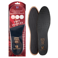 HANDARTE Premium Leather Shoe Insoles with heel-to-toe contour for all-day comfort in dress shoes.