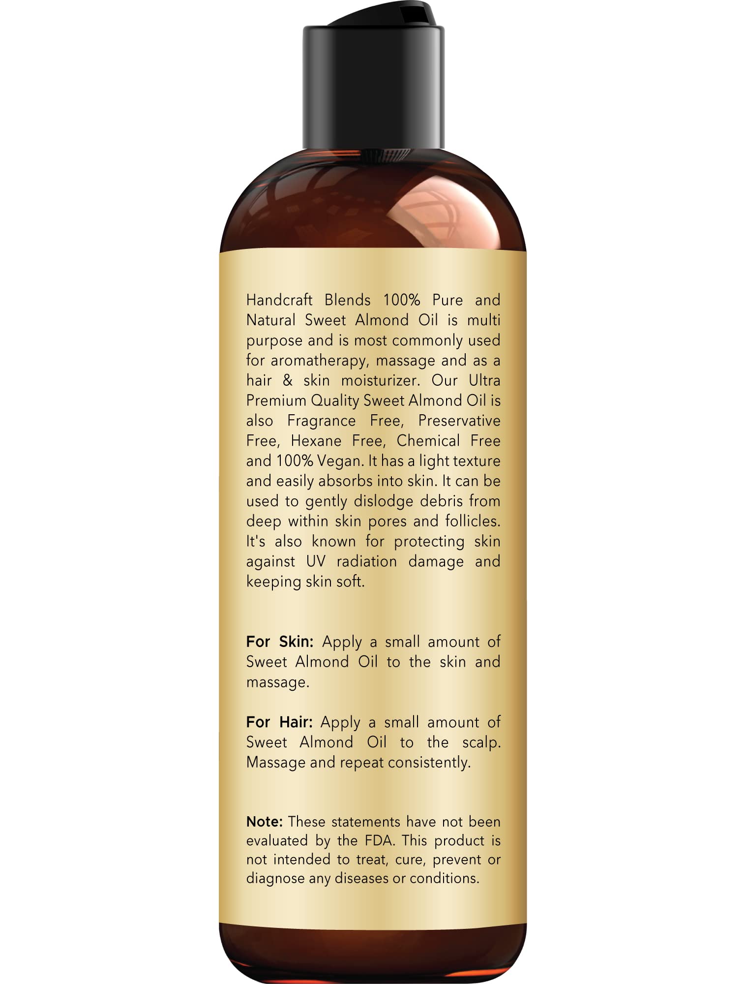 Handcraft Blends Aceite de Almendra Dulce para cabello suave e hidratado.