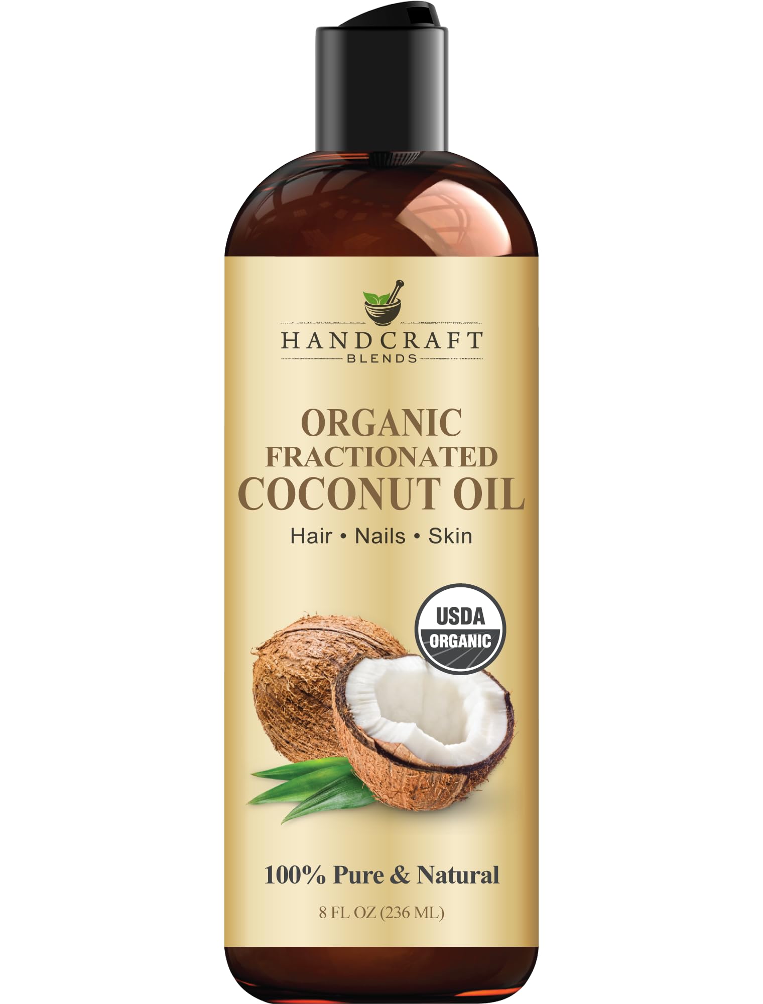 Handcraft Blends: bote de aceite de coco fractionado, hidratación suave para la piel.