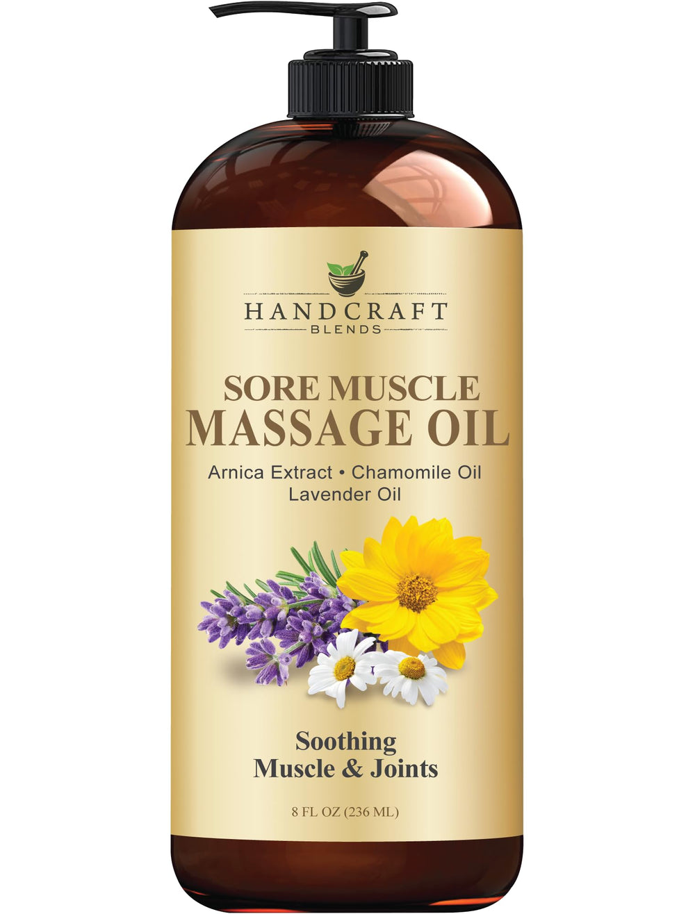 Handcraft Blends aceite de masaje para músculos doloridos con textura suave y rápida absorción