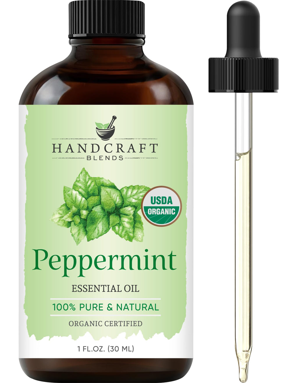 Handcraft Blends Aceite de Menta en botella ámbar para aroma puro