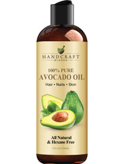 Handcraft Blends Avocado Oil bottle 8oz, pure carrier oil for skin and hair nourishment.