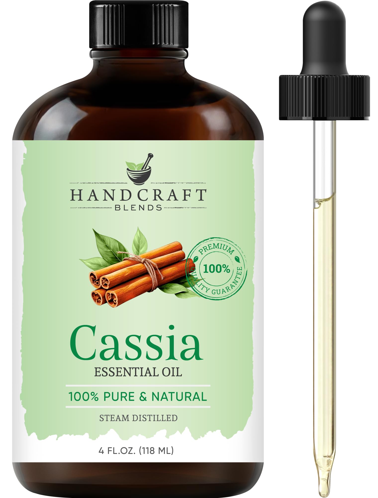 Handcraft Blends Cassia oil bottle pour showing precise aroma diffusion for diffusers.