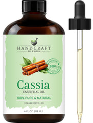 Handcraft Blends Cassia oil bottle pour showing precise aroma diffusion for diffusers.