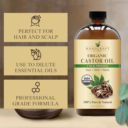 Handcraft Blends castor oil used for hair nourishment and shine