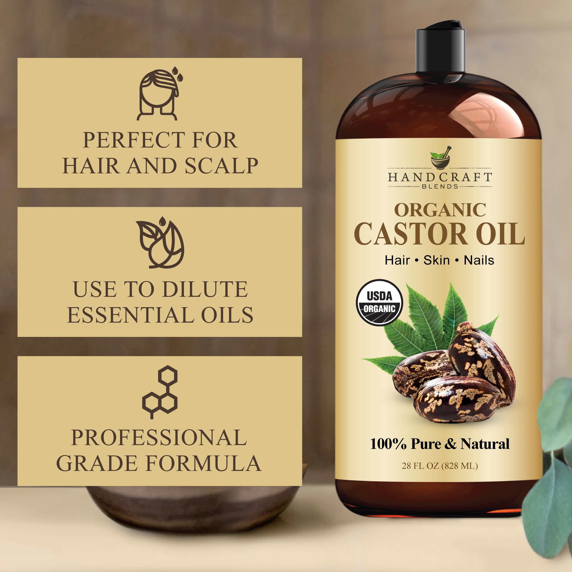Handcraft Blends Castor Oil used for massages with smooth glide