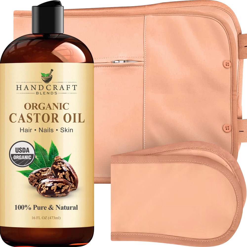 Handcraft Blends castor oil pack wrap 16oz for easy topical application and skin nourishment.