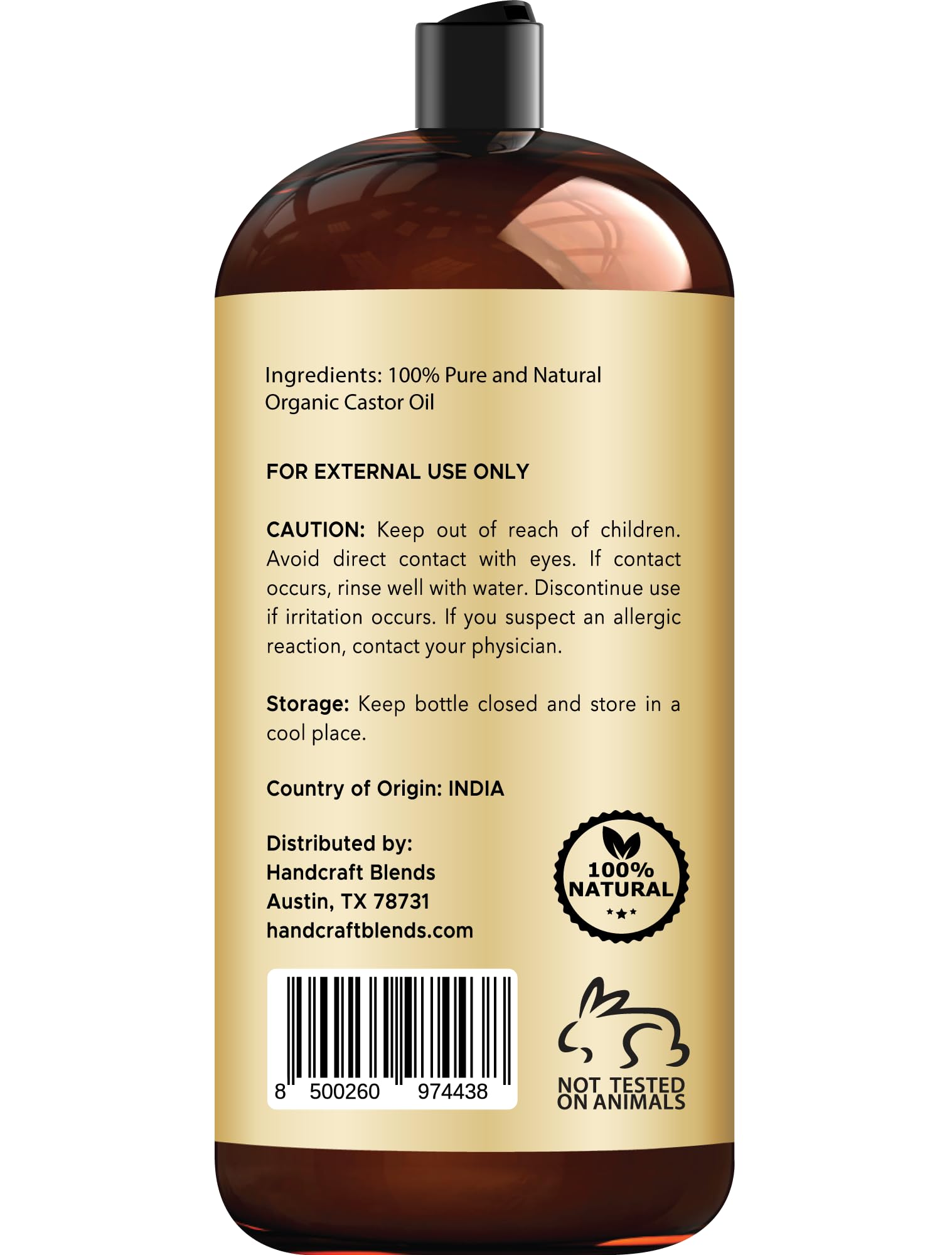 Handcraft Blends Castor Oil for skin moisturization and natural hydration