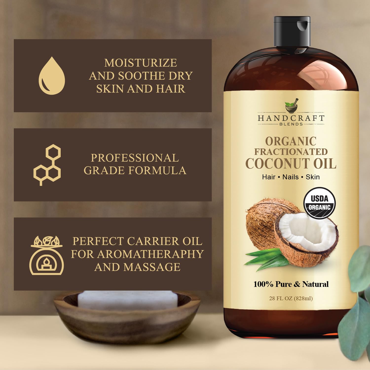 Diluting essential oils with Handcraft Blends coconut oil as a carrier