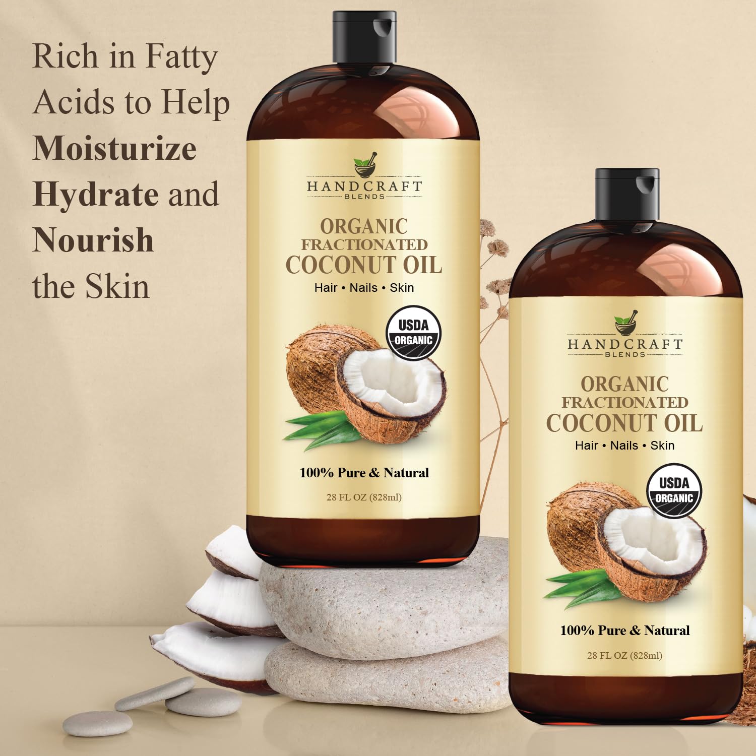 Spa setting with Handcraft Blends coconut oil for a calming massage