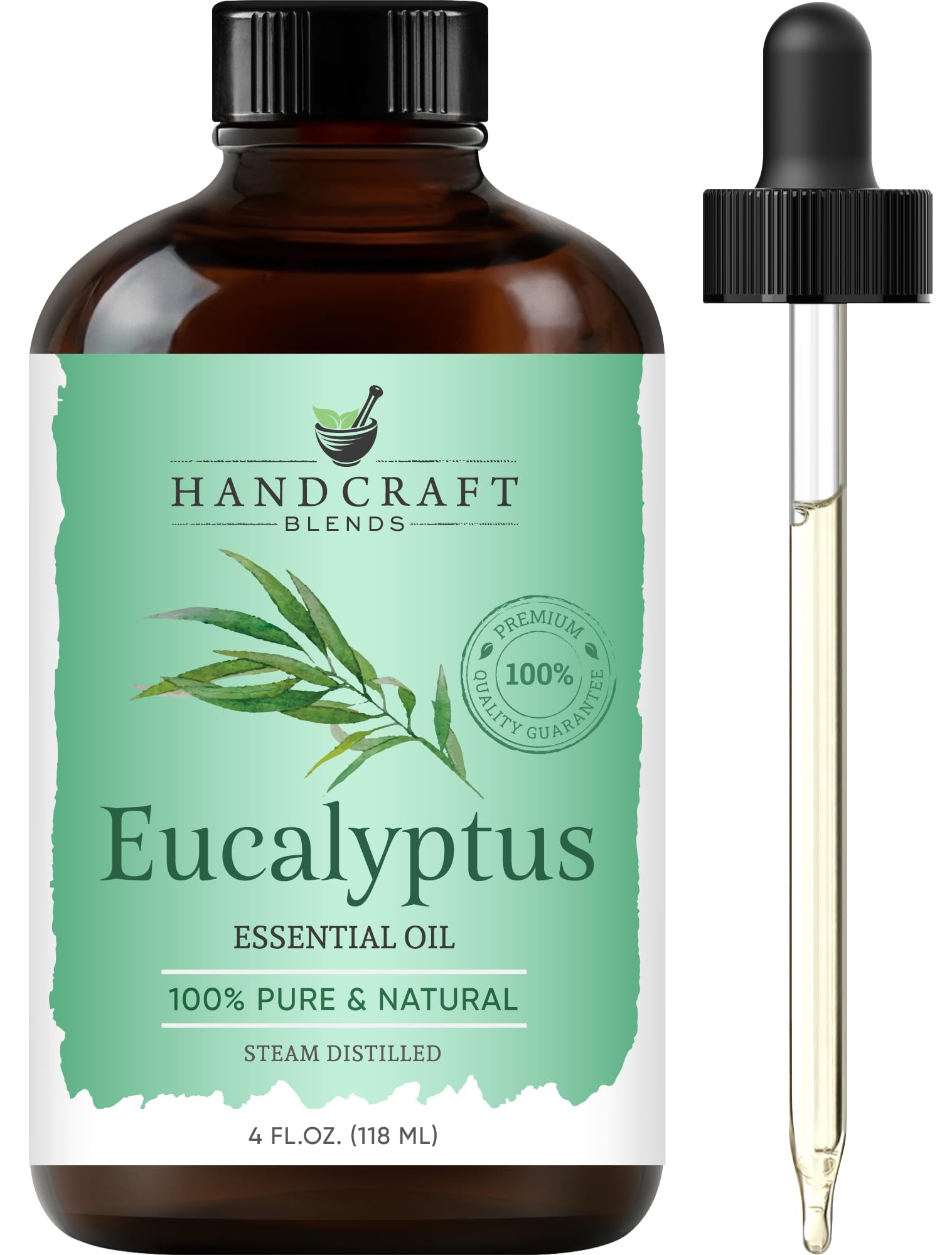 Handcraft Blends aceite de eucalipto en frasco 4 oz, puro y natural.